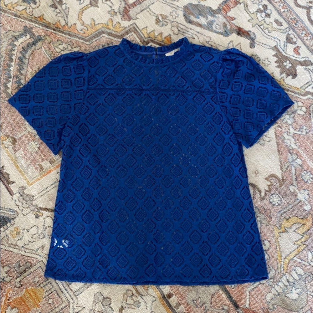 Loft Blue Lace Top